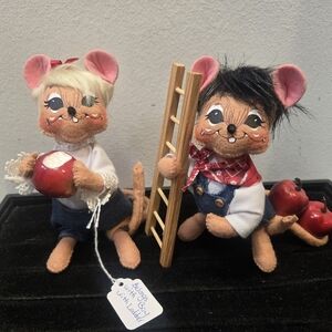 Annalee Apple Picking Mouse Boy And Girl